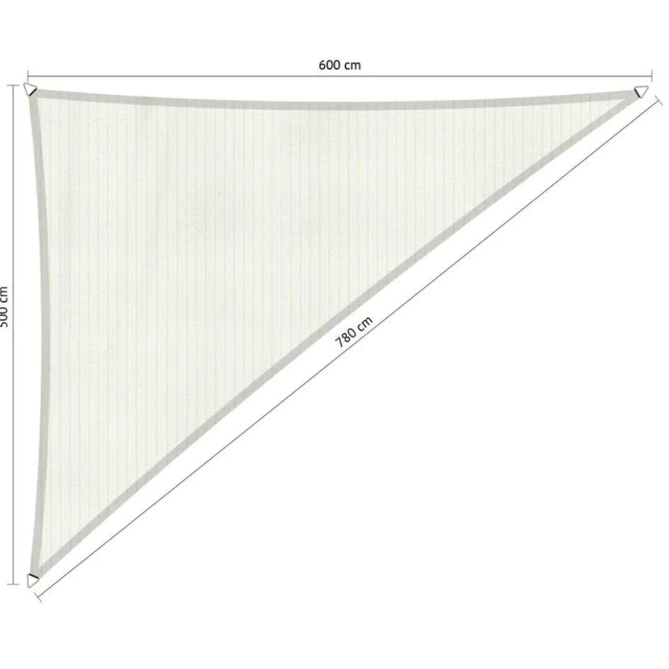 New Shadow Comfort Driehoek schaduwdoek 500 x 600 x 780 cm artic white