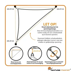 Discount Shadow Comfort  Driehoek schaduwdoek 500 x 500 x 710 cm arctic  white