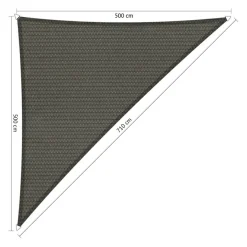 Online Shadow Comfort Driehoek schaduwdoek 500 x 500 x 710 cm cool grey