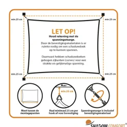 Shadow Comfort  Rechthoek schaduwdoek 200 x 300 cm sahara sand