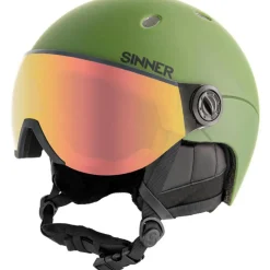 Clearance Sinner TITAN VISOR skihelm moss green red