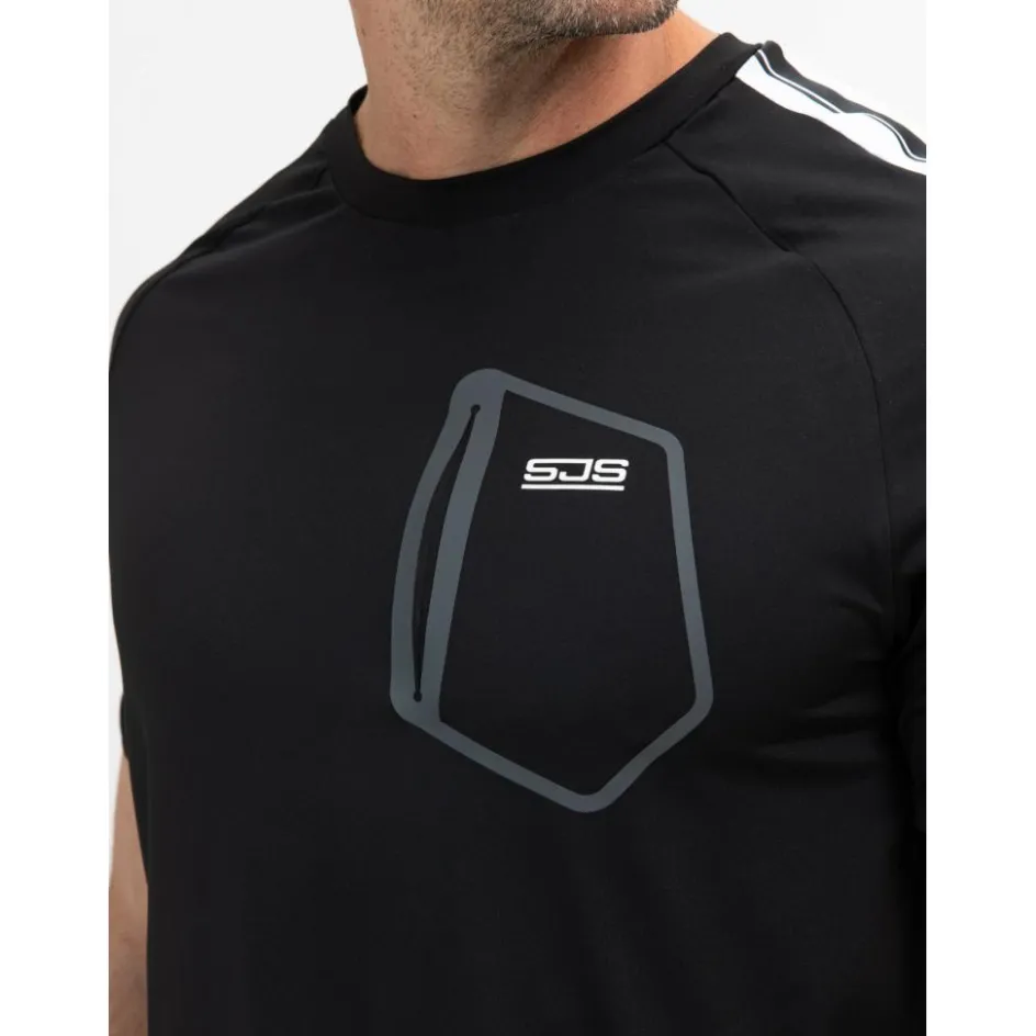 Hot Sjeng Sports Sinclair tennisshirt heren black melange