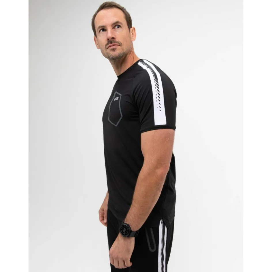 Hot Sjeng Sports Sinclair tennisshirt heren black melange
