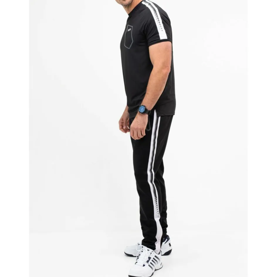 Hot Sjeng Sports Sinclair tennisshirt heren black melange