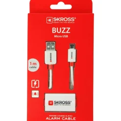 SKROSS BUZZ Alarm Cable Micro USB kabel wit