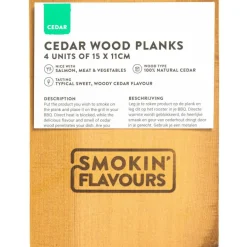 Sale Smokin' Flavours  Cederhouten rookplank 4 stuks