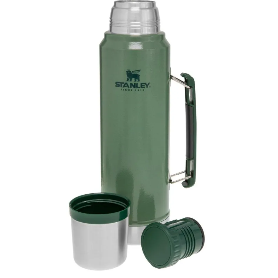 New Stanley PMI Classic Vacuüm thermosfles 1 liter hammertone green