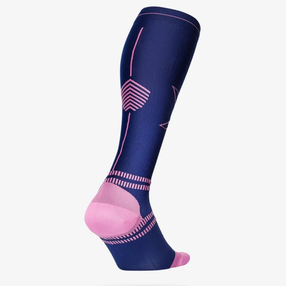 Clearance STOX Energy Socks Sports hardloop compressiesokken dames dark blue pink
