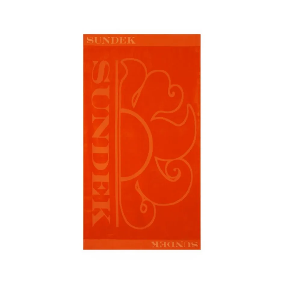 Sundek Jaqcuard strandlaken 180 x 100 cm fluo orange