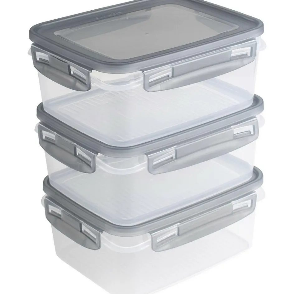 Outlet Sunware Club Cuisine vershouddoos 1,2 liter transparant grijs 3-pack