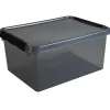 Sunware Comfort Line opbergbox 15 liter transparant grijs  zwart