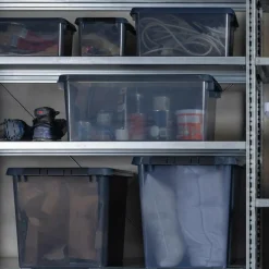 Sunware Comfort line opbergbox 45 liter transparant grijs  zwart