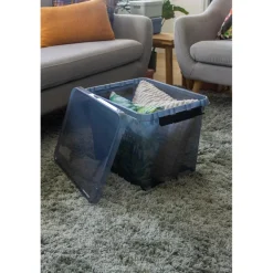 Sunware Comfort Line opbergbox 52 liter transparant grijs  zwart