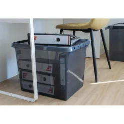 Sunware Comfort Line opbergbox 52 liter transparant grijs  zwart