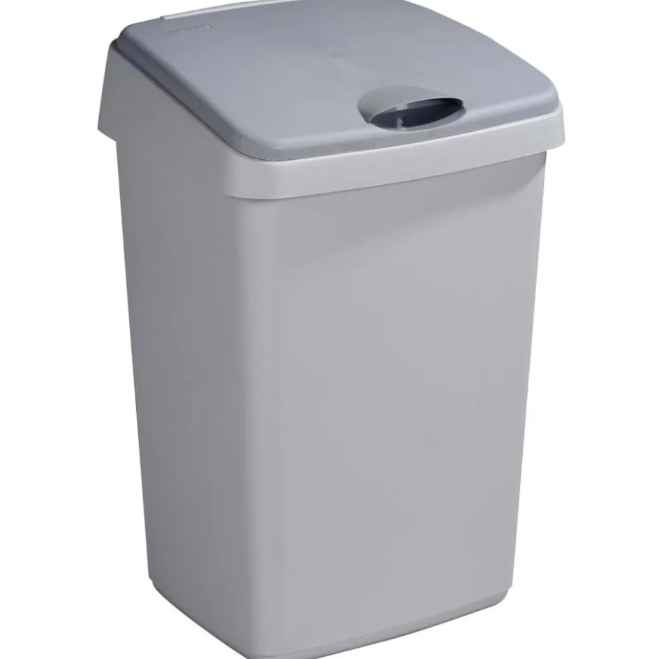 Sunware Delta prullenbak met klep 25 liter grijs