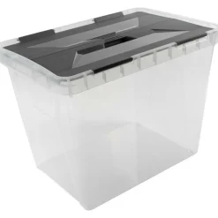 Sunware Onyx opbergbox 25 liter transparant antraciet