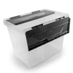 Sunware Onyx opbergbox 25 liter transparant antraciet