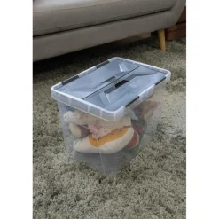 Sunware Onyx opbergbox 25 liter transparant antraciet