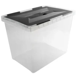 Sunware Onyx opbergbox 40 liter transparant antraciet