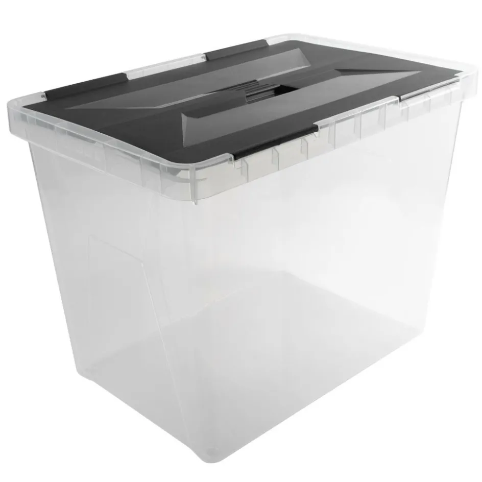 Sunware Onyx opbergbox 40 liter transparant antraciet