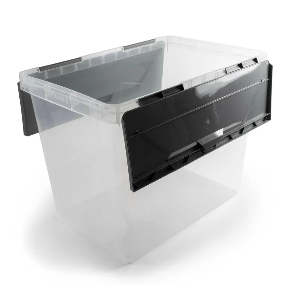 Sunware Onyx opbergbox 40 liter transparant antraciet