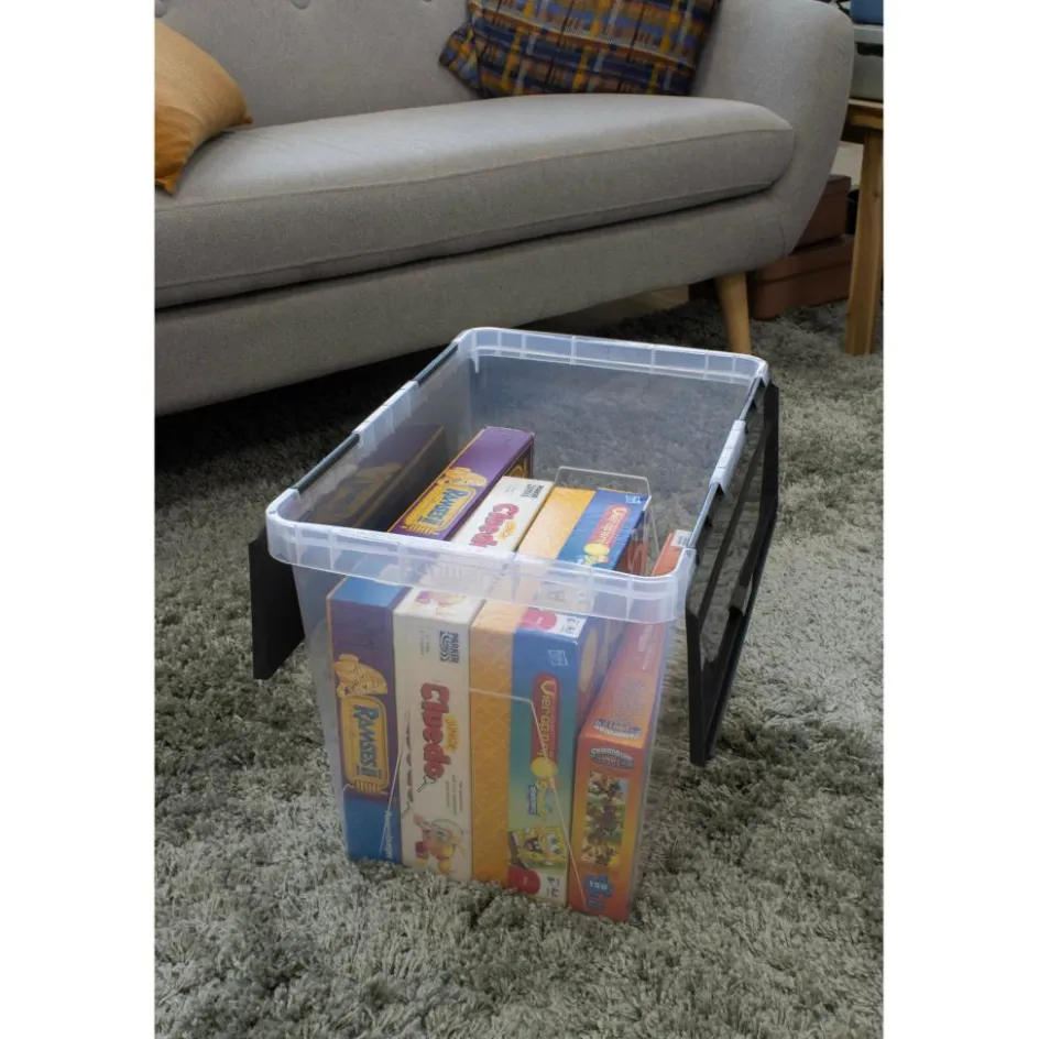 Sunware Onyx opbergbox 40 liter transparant antraciet