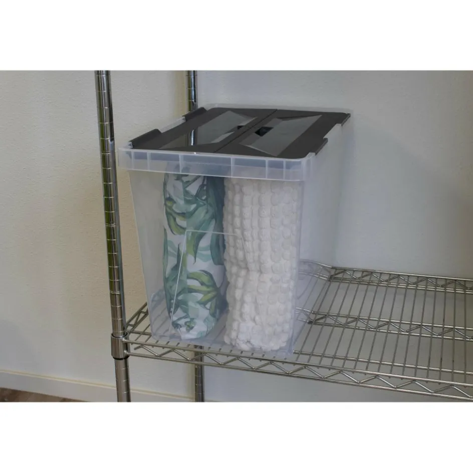 Sunware Onyx opbergbox 40 liter transparant antraciet