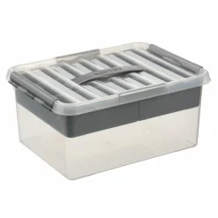 Sunware Q-Line Multi opbergbox 15 liter transparant metaal