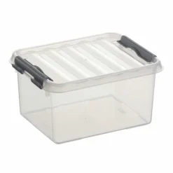 Sunware Q-Line opbergbox 2 liter transparant metaal