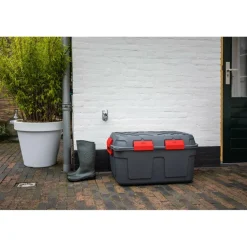Outlet Sunware Q-line opbergbox 130 liter antraciet rood