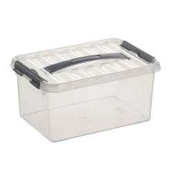 Sunware Q-Line opbergbox 6 liter transparant metaal