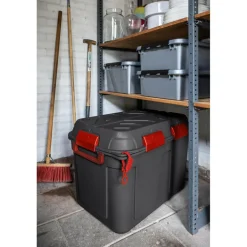 Clearance Sunware Q-line opbergbox 160 liter antraciet rood