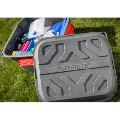 Hot Sunware Q-line opbergbox 90 liter antraciet rood