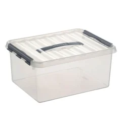 Clearance Sunware Q-Line opbergbox 15 liter transparant metaal