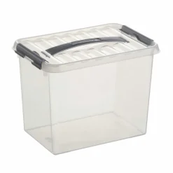 Clearance Sunware Q-Line opbergbox 9 liter transparant metaal