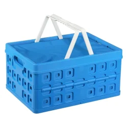Hot Sunware Square vouwkrat met handgreep en koeltas 32 liter blauw