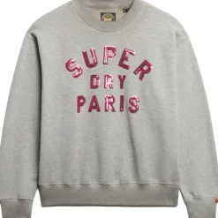 Online Superdry Embellished Varsity sweater dames grey marble