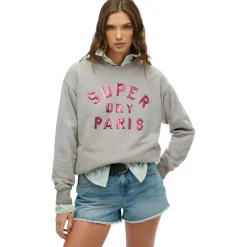 Online Superdry Embellished Varsity sweater dames grey marble
