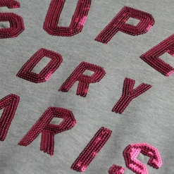 Online Superdry Embellished Varsity sweater dames grey marble