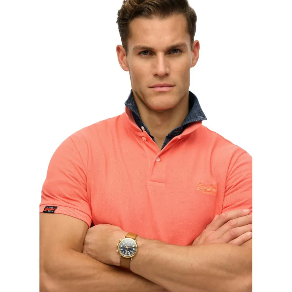 Best Superdry Vintage Destroy polo heren hot coral