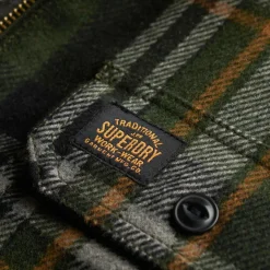 Superdry Wool Miller vest heren buckshot check olive