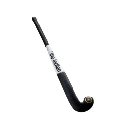 Sale The Indian Maharadja Gold Pro Mid Bow zaalhockeystick junior black white gold foil
