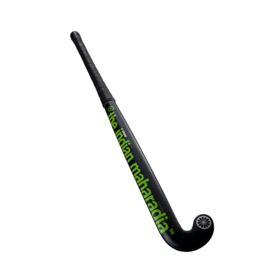 The Indian Maharadja Sword 00 Low Bow zaalhockeystick black blue lime green
