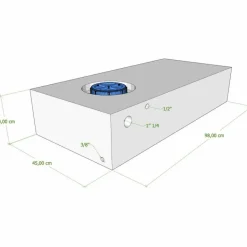 Discount Vecam Watertank 88 liter 98 x 45 x 20 cm wit