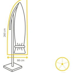 Clearance Winza Outdoor Covers  Premium parasolhoes 260 x 86 antraciet