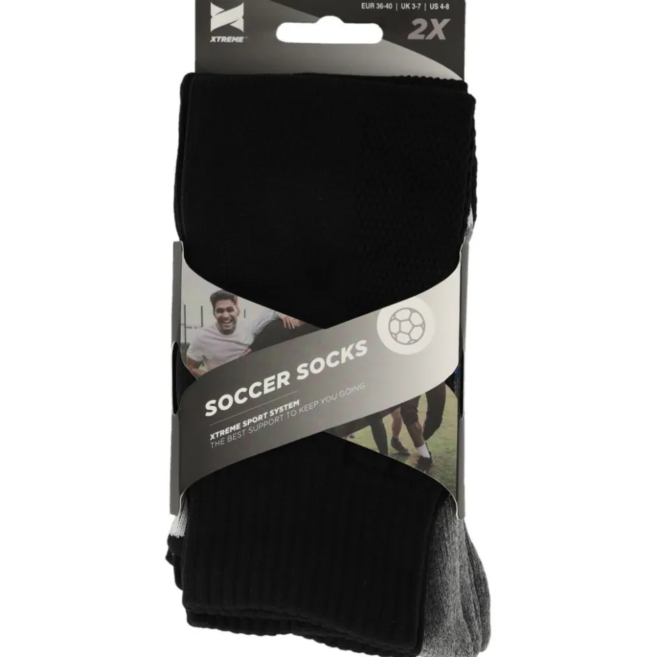 Sale Xtreme Sockswear Pro Soccer voetbalsokken black 2-pack